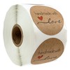 2" Inch Round Natural Kraft Handmade with Love Stickers /