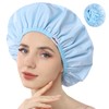 Years calm Shower Caps For Women Reusable Waterproof，Pattern And Solid