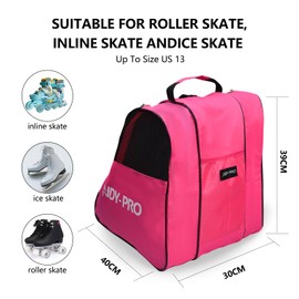 AIDY-PRO Roller Skates Bags for Women Girls Skate Bag, Roller Blade Bag for Ice Skates Bag for Kids, Roller Skate Bags for Quad Skates Inline Skate Figure Skate Bag Pink