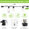 Mlambert 300Ft(3x100Ft) LED Outdoor String Lights Dimmable Waterproof G40 Globe