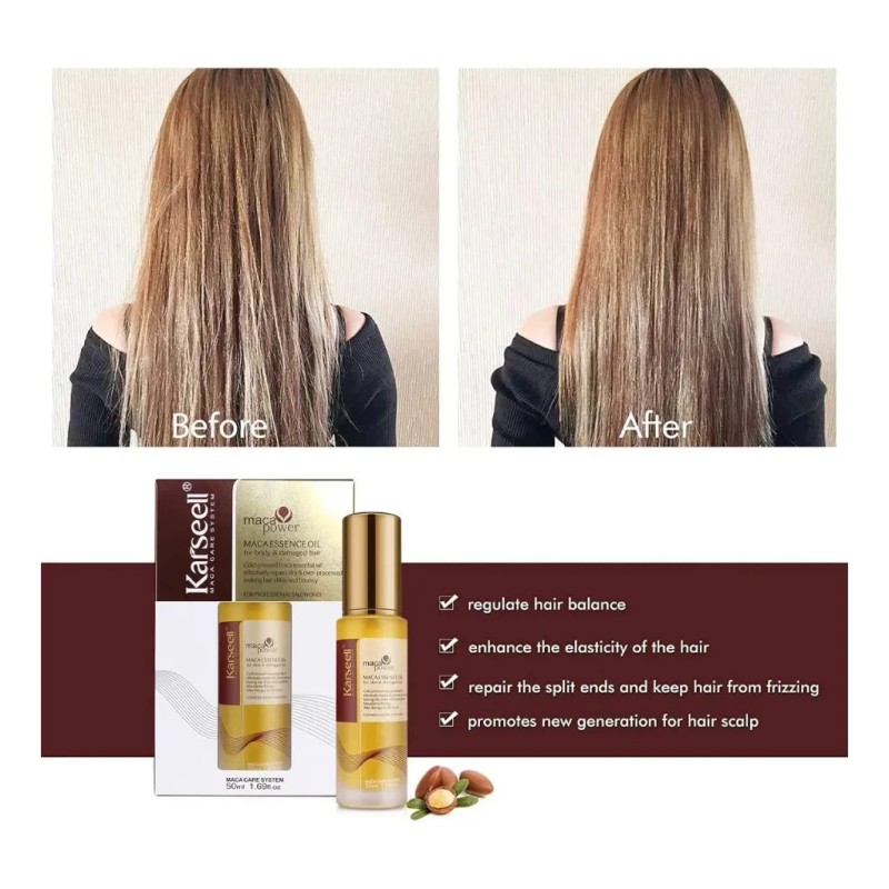 Kit Capilar Karseell Shampoo Aceite Maca Power Reparación