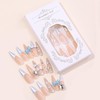 IMSOHOT Blue Press on Nails Long Stiletto Fake Nails with