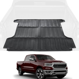 5.7 FT Truck Bed Mat Compatible with 2019-2023 Ram 1500, 68.4 Inches All Weather TPE Heavy Duty Pickup Truck Bed Liner