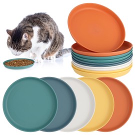 Apricitie 10 Stück Fressnapf Katze Futternapf Katzenschüssel Flach Katzennapf 5,9 Zoll Runder Flache Katzennäpfe Bunt Katzenfutter Napfset für Trockenfutter und Nassfutter