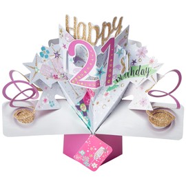 Happy 21st Birthday Pop-Up Greeting Card Original Second Nature 3D Pop Up Cards