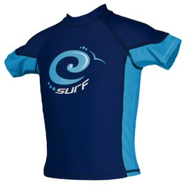 Kidz Swimmers Surf Boys Sun Protection Rash Vest UPF 50+ Estate Blue & Malibu Blue Size 13-14 Years