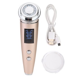 Ultrasonic Magnetic Photon Therapy Cleansing Firming Lifting Beauty Machine Device (Gold)