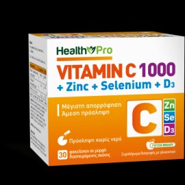 Health-Pro Vitamin C Direct 1000 With Zinc, Selenium & Vitamin D3 x 30 Sachets