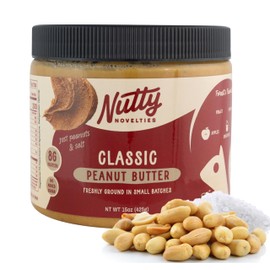 Nutty Novelties Classic Salted Peanut Butter - High Protein, Low Sugar Healthy Peanut Butter - Vegan & All-Natural Peanuts Free of Cholesterol & Preservatives - 15 Ounces