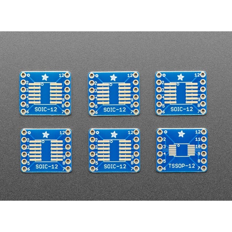 MicroMaker Adafruit Accessories SMT Breakout 6 Pack SOIC/TSSOP-12