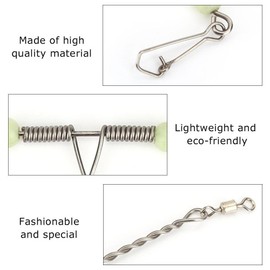 10Pcs T-Shape Swivels Snaps, Stainless Steel 3 Way Rolling Swivel Balance Cross line Fishing Swivels with Luminous Beads Fishing Tools and Accessories Fishing Tools and Accessories