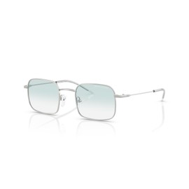 A|X ARMANI EXCHANGE Women's AX2055S Square Sunglasses, Shiny Silver/Clear Gradient Light Blue, 46 mm
