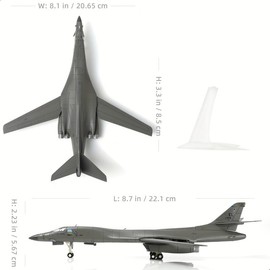 1/200 B-1B Lancer Strategic Bomber U.S. Airforce Aircraft Model American Ellsworth AFB 28 Bomb Spring