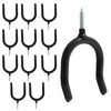 HARSKIYER 12 Pack Screw in U Hooks, Black U Shaped