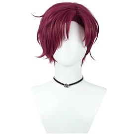 LAOBAO Cosplay Wig, Tendo Tenhiko, Burgundy Wig, Heat Resistant, For Disguise Wig, Costume Accessories, Parties, Costumes, Festivals, Events, Cosplay Wig