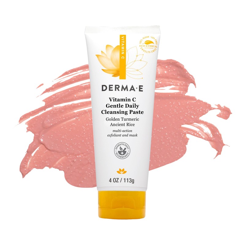 Derma E Vitamin C Gentle Daily Cleansing Paste, 4.0 Oz,