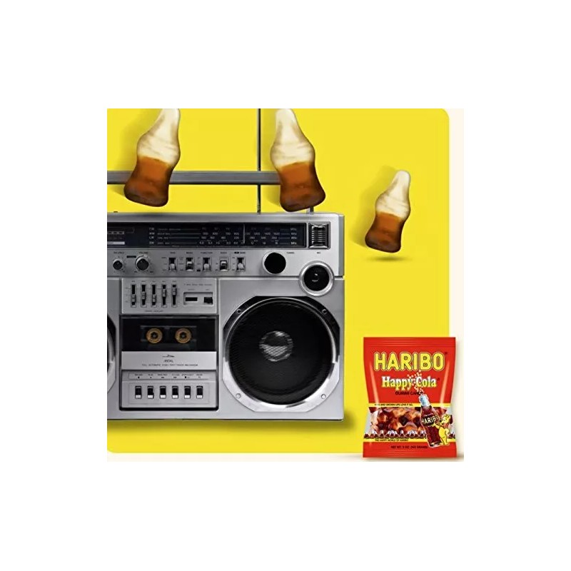 Haribo Gummi Candy, Happy Cola, 5 Ounce [12-Bags]