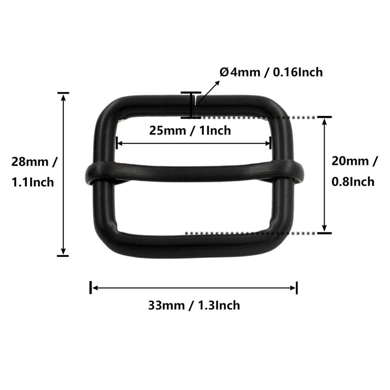 BIKICOCO hebilla metálica de ajuste deslizante tri-glides, 1 x 3/4