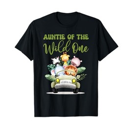 Auntie Of The Wild One 1st Birthday Safari Family Matching T-Shirt
