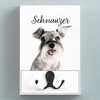 Schnauzer Wall Hanging Wooden Lead Hook Gift Idea For Dog