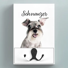 Schnauzer Wall Hanging Wooden Lead Hook Gift Idea For Dog Lovers