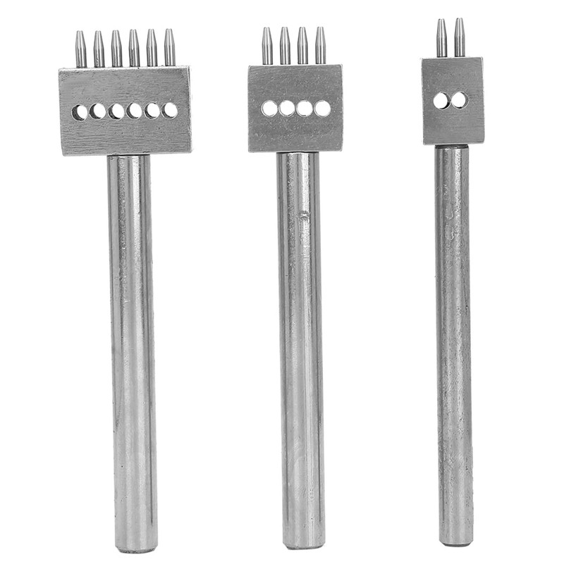Leather Stitching Tool with Different Prong Head 3pcs Spacing Hole