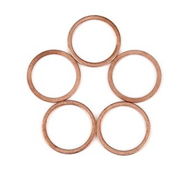 5pcs Copper Washer Flat Sealing Gasket Ring Spacer for Car 22 x 27 x 1.5 mm