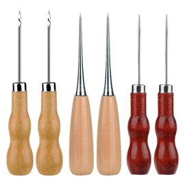 6PCS Bradawl Tool for Wood, Gourd Shape Awl Tool,Brown Beige Sewing Awl for Wood, Sewing Awl, Awl Tool, Suitable for Broken Wire Make Mark Drilling Stitching Repair and DIY Handmade