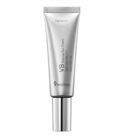 Nine Wishes VB Tone-Up Sunscreen Signature SPF50+PA++++ 50ml Korean K-Beauty Skincare School Military Dormitory Airport Departure / 나인위시스 VB 톤업 선크림 시그니처 SPF50+PA++++ 50ml 한국K뷰티 스킨케어 학교 군대 기숙사 공항 출국