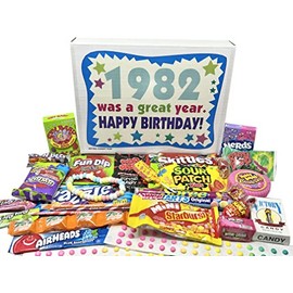 RETRO CANDY YUM ~ 1982 44th Birthday Gift Box of Nostalgic Candy from Childhood for 44 Year Old Man or Woman Born 1982