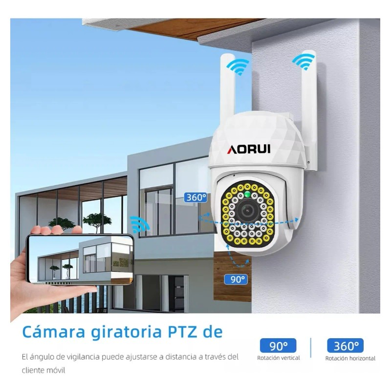 2pcs Cámara De Seguridad Hd Wifi De Visión Nocturna Alarma