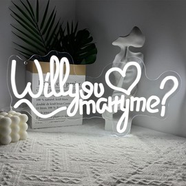 Marry Me Light Up Letters,Will You Marry Me Neon Sign Gift for Wife Girlfriend Women,Warm White Proposal LED Light Signs for Bedroom Club Wedding Engagement Party Decor USB Powered（16.2"*11.8"）