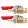 2pcs 1/4 Thread Ball Valves Corrosion Resistance Shut-off Switch Air