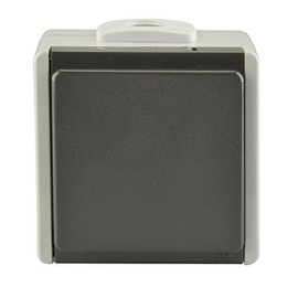Unitec FR Off/Toggle Switch, Surface-Mounted, Grey/Dark Grey IP54