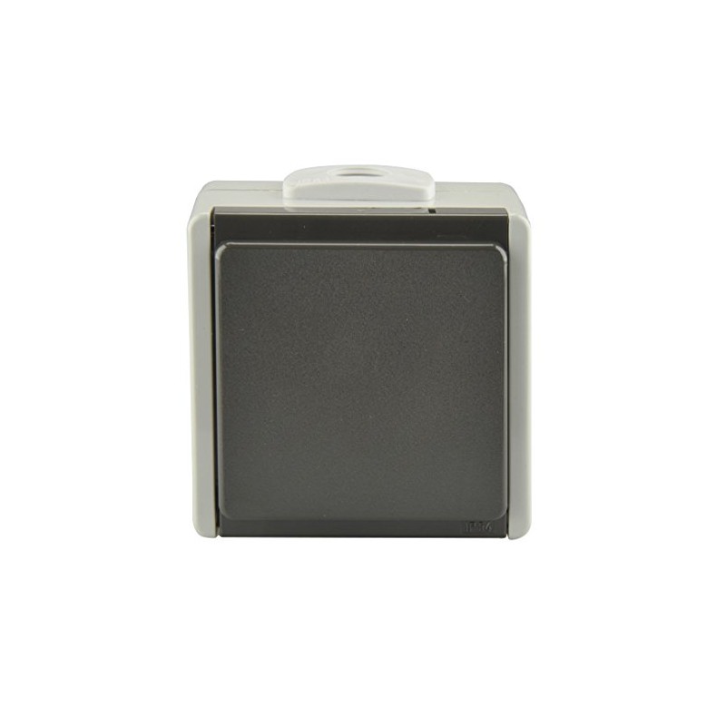 Unitec FR Off/Toggle Switch, Surface-Mounted, Grey/Dark Grey IP54