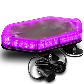 LAMPHUS NanoFlare NFMB40 12" 12V 40W PURPLE LED Strobe Mini Light Bar [SAE Class 1] [Magnet/Permanent Mount] Rooftop Rotating Safety Flashing Emergency Police Lightbar for Funeral Service Vehicles