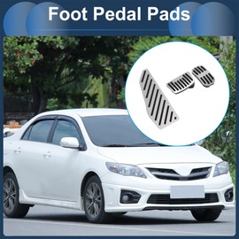 TUCKBOLD 3 Pcs Automatic Foot Pedal Pads Foot Accelerator Pedal Covers for Toyota Corolla Cross 2018-2024 Aluminum Alloy Silver Tone