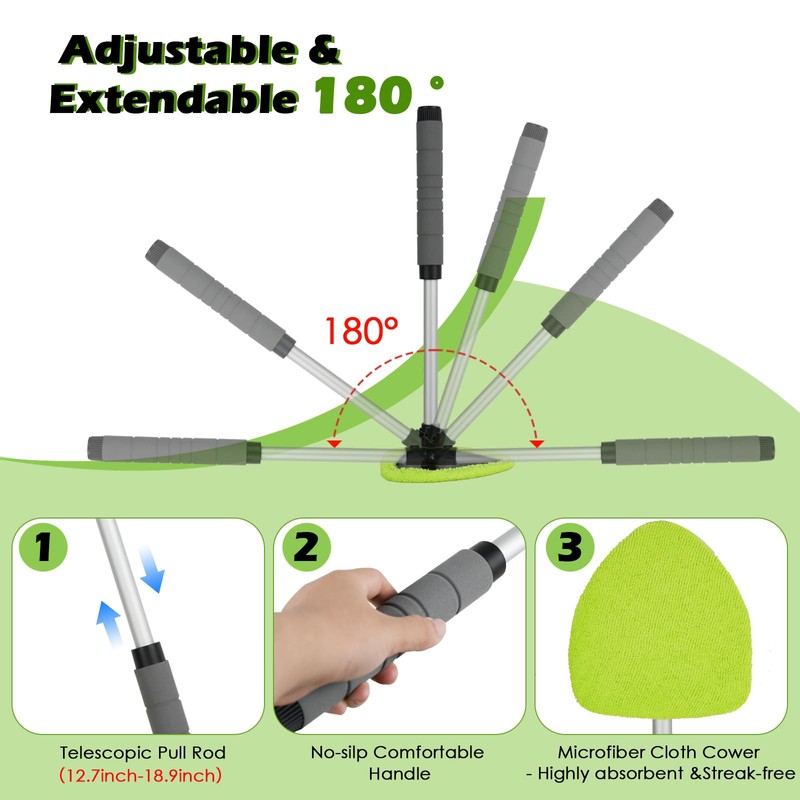 NexaBrush 7PCS Windshield Cleaner Tool, Car Windshield Cleaner Tool+Side Mirror