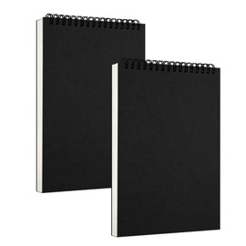 2Pcs Sketchbooks, A5 Hardback Sketch Book, Total 60 Sheets/120 Pages, 200GSM Thick Paper, Spiral Bound Sketch Pad, Drawing Pad for Artists Children Adults(21 * 14.8cm, Black)