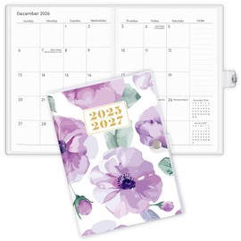 A5 Monthly Planner Purple, 2 Year Monthly Calendar (July 2025 Until December 2027), 5.9'' x 8.4'', Calendar 2025 Planner with PVC Cover, Perfect for Office, School Organizing Planning
