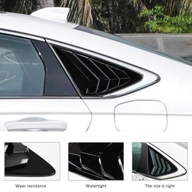 DLOVEG Rear Side Window Louvers Compatible for 2025 2026 Honda Accord Accesories 2023 2024 Sport Style Window Blinds for Accord 11th Gen Air Vent Scoop Louvers Trim Shades Cover (Bright Black)