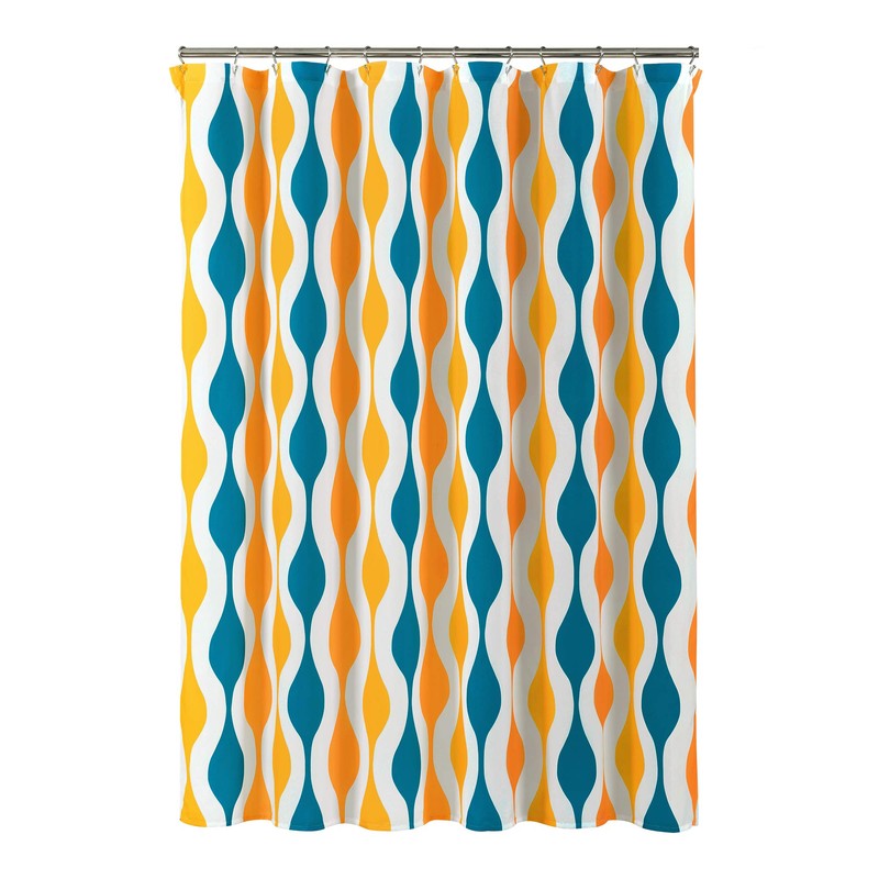 Lush Decor Mid Century Geo Shower Curtain, 72" x 72",