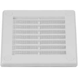HVAC OV 3" x 3" Inch (Grille Dimensions) White Plastic Square Vent Cover - HVAC Air Return Grille - Built-in Protection Screen - 4" x 4" Inch (External Dimensions)