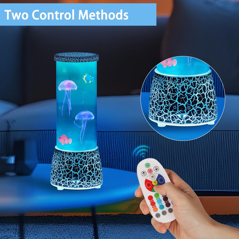 2 Pack Jellyfish Lamp, 16 Colors LED Night Light with