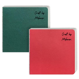 2pcs Square 10X10 cm 300gsm Portable Watercolor Paper Pad Journal 60pgs (30 Sheets with Textures) Travel Size for Calligrapher Watercolour Watercolor Sketch Book Water Color Paper Notebook Dark Green&Red