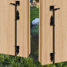 Real Fancy 18" Heavy Duty Cane Bolt - Vinyl Fence Gate Drop Rod for Vinyl Fence/Garden Gate, Rust-Resistant Metal Cane Bolts for Gates, Wind-Resistant Locking & Shed Door Anchor, 2 Pack