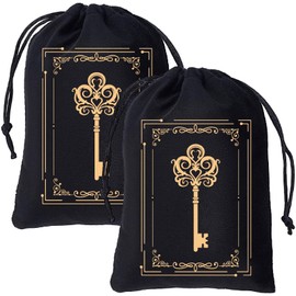 CREATCABIN 2Pcs Velvet Storage Bag Tarot Cards Bags Pouches Drawstrings Bags Tarot Cards Dice Deck Holder Pouches Key Tarot Jewelry Wrap Bags for Crystals Dices Witchcraft Divination Supplies 5x6Inch