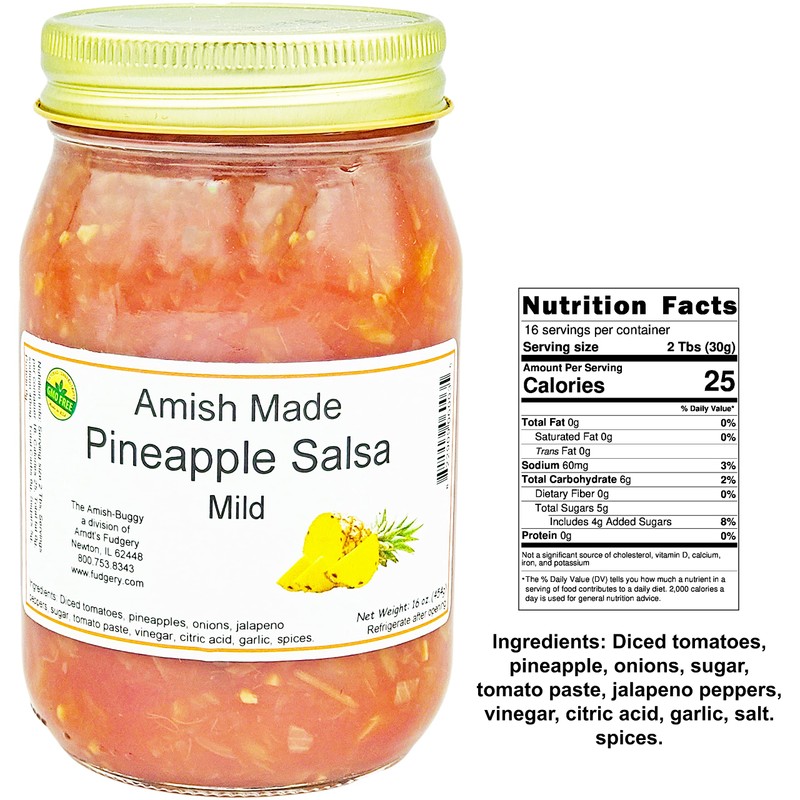 Amish Salsa Mild Pineapple - 2-16 Oz Jars