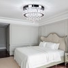 YPQXYHDA Led Crystal Raindrop Ceiling Light,11.8" Flush Mount Chandelier Light