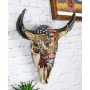 Western Patriotic Bull Cow Skull W/ American Flag Bald Eagle